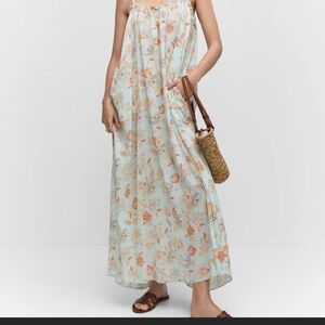 Mango Light Blue Floral Dress